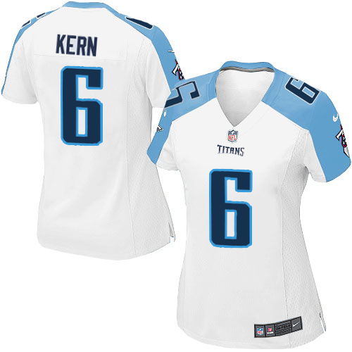 Women's Elite Brett Kern Nike Jersey White Road - #6 NFL Tennessee Titans